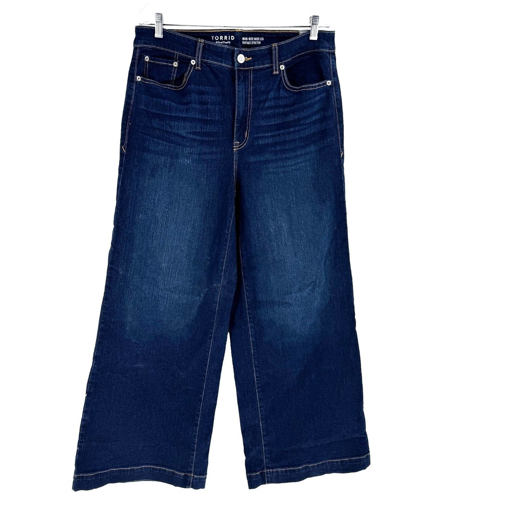 Torrid Feel the Fit High Rise Wide Leg Vintage Stretch Jeans Womens 14 Dark Wash